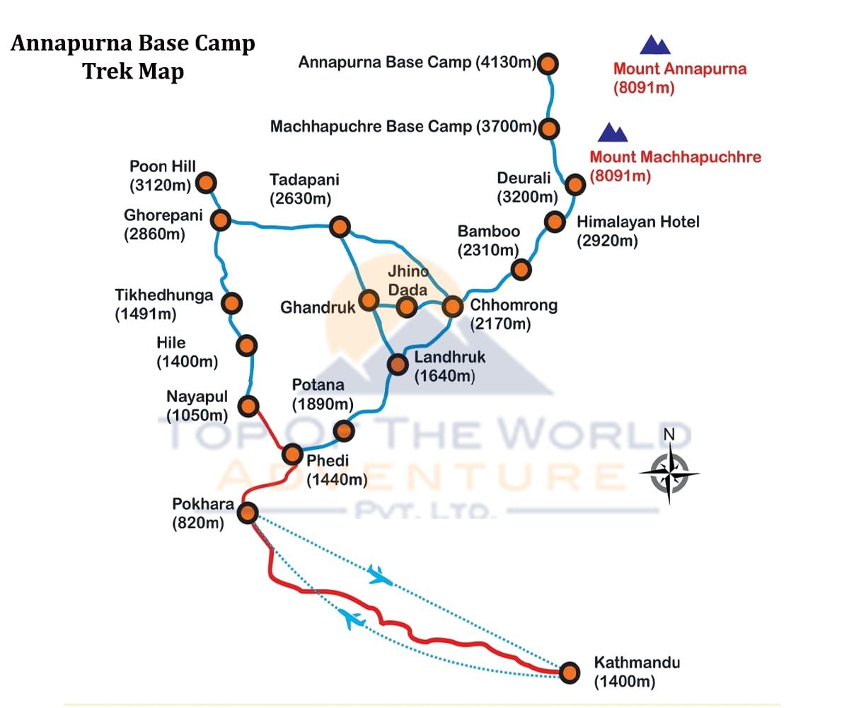 Annapurna Base Camp Trek Map